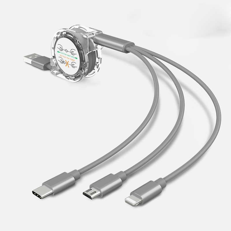 Retractable USB 3 IN 1 Phone Charger Cable 2