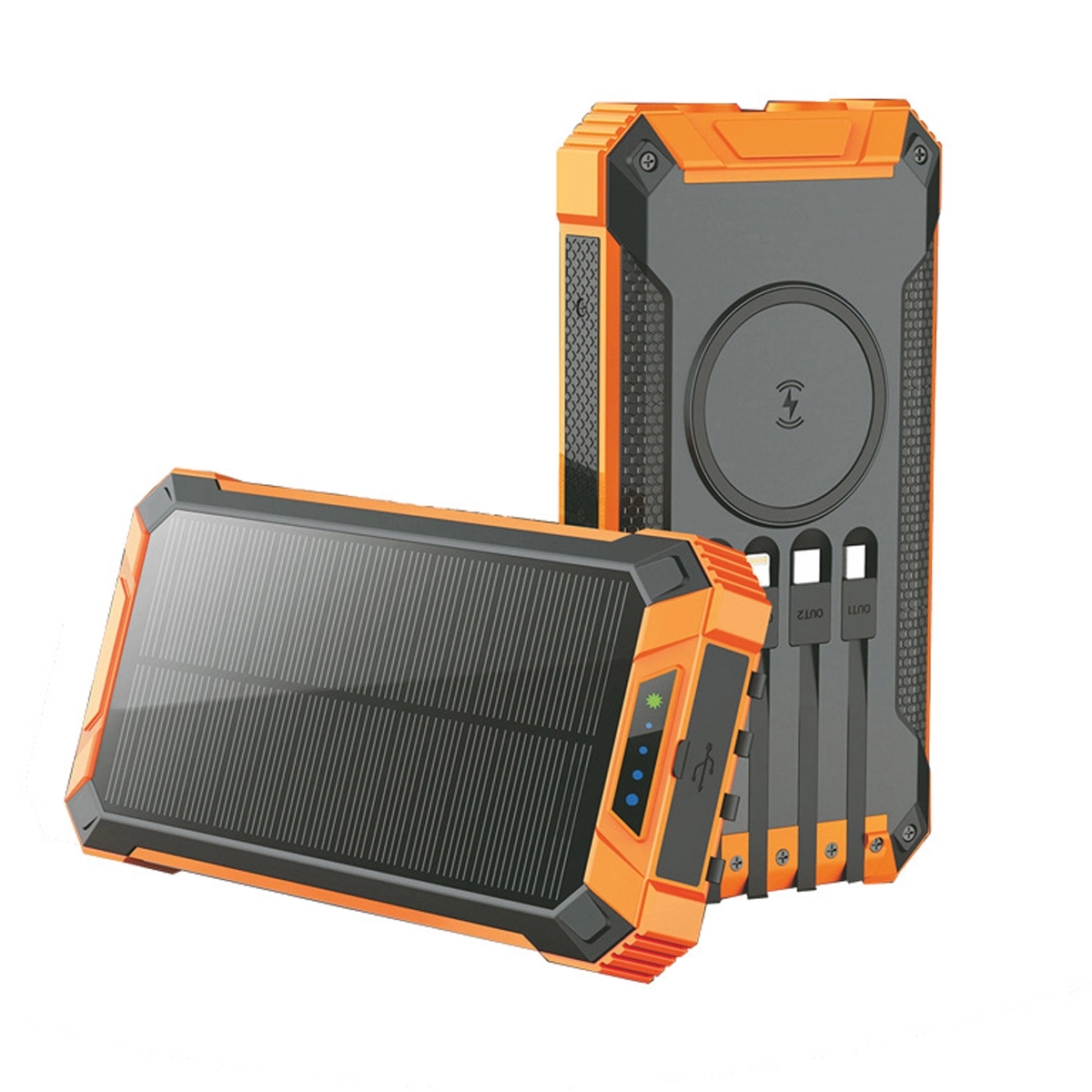 Solar Phone Charger 20000Mah Built-In Cables 1