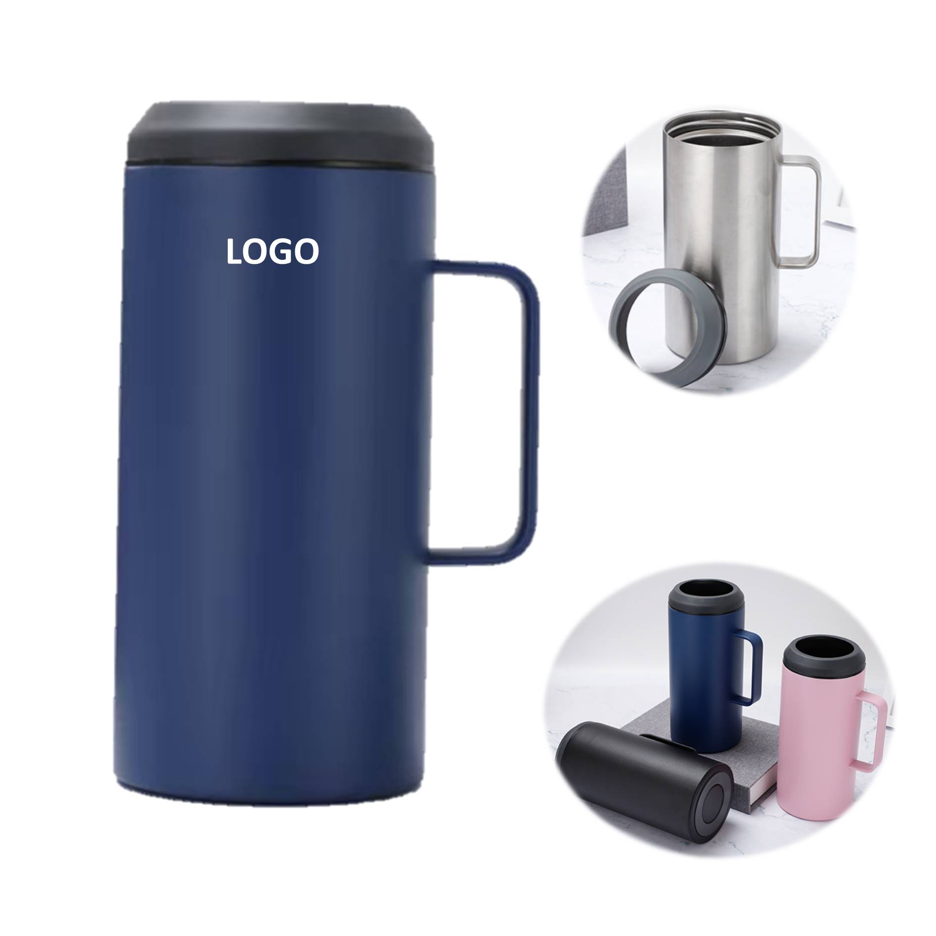 Portable Tumbler Stainless Steel Cup w/Handle 2
