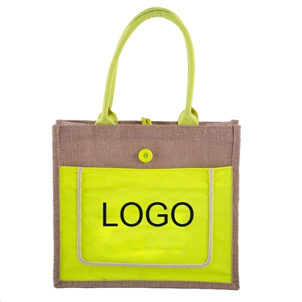 Natural Jute Tote Bag, custom tote bag with logo imprint 8