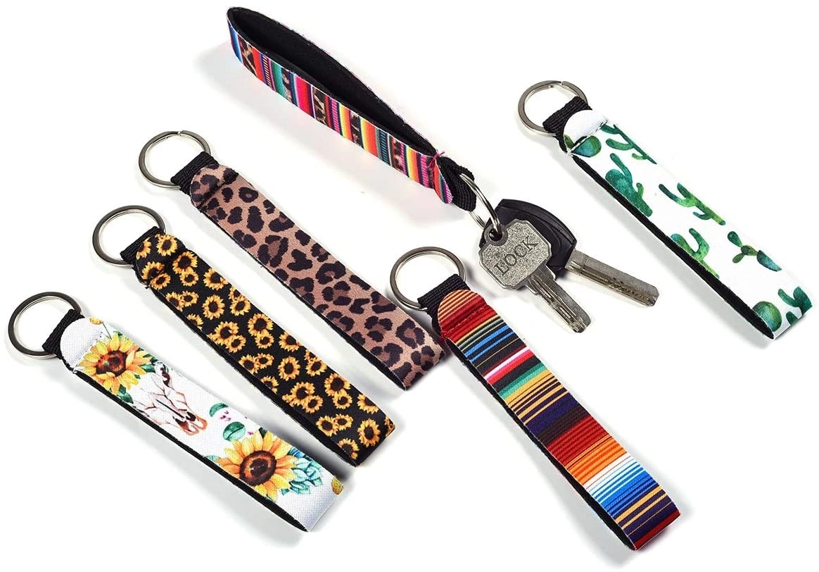 Full Color Custom Wrist Strap Keychain Neoprene Wristlet 5