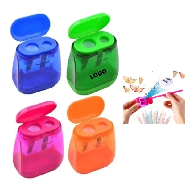 Compact Dual Hole Pencil Sharpener - Portable Design 4