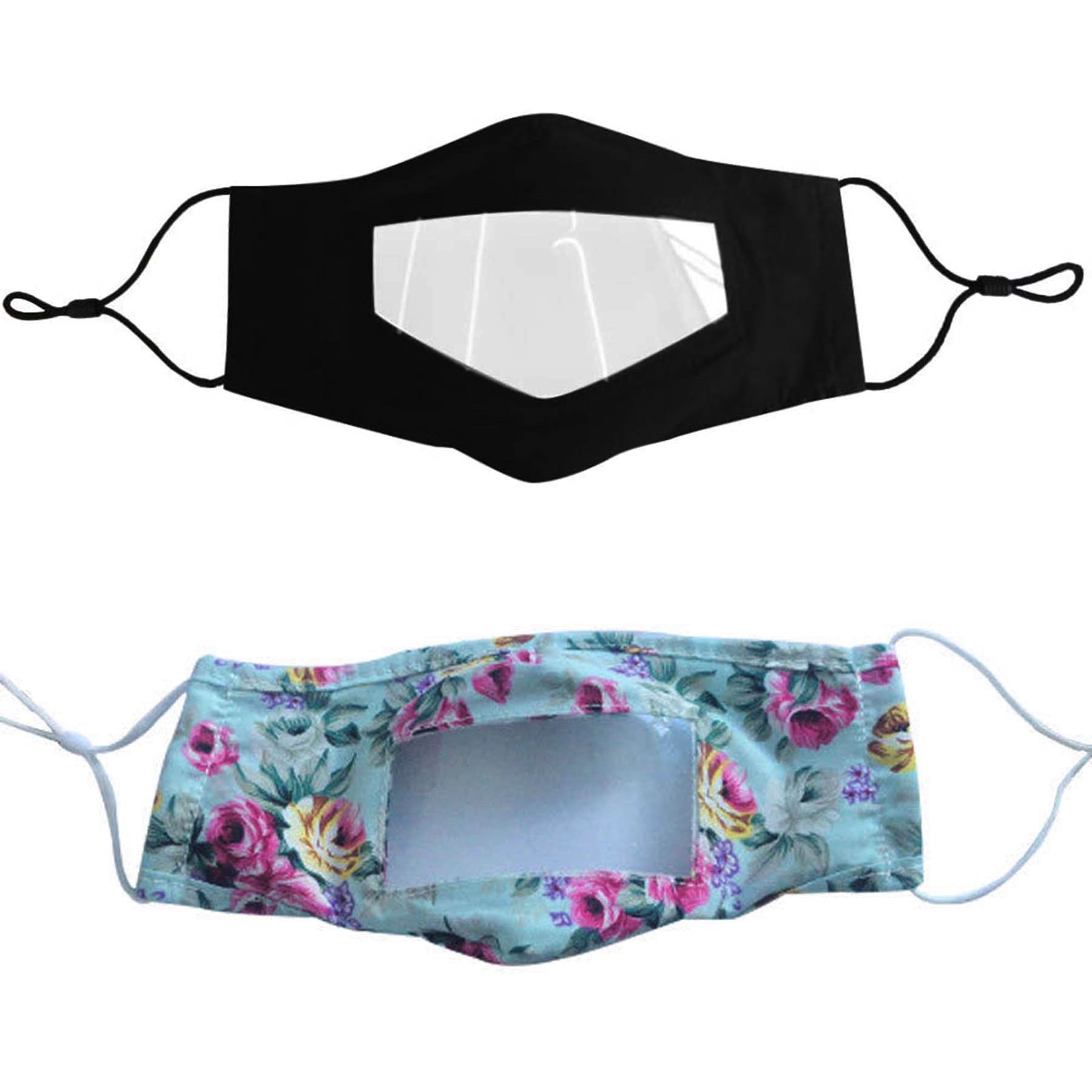 Reusable And Washable Face Covering With Clear Window 1