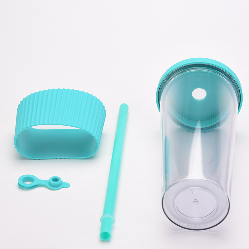 24 OZ Portable Double Plastic tumbler / Straw 6