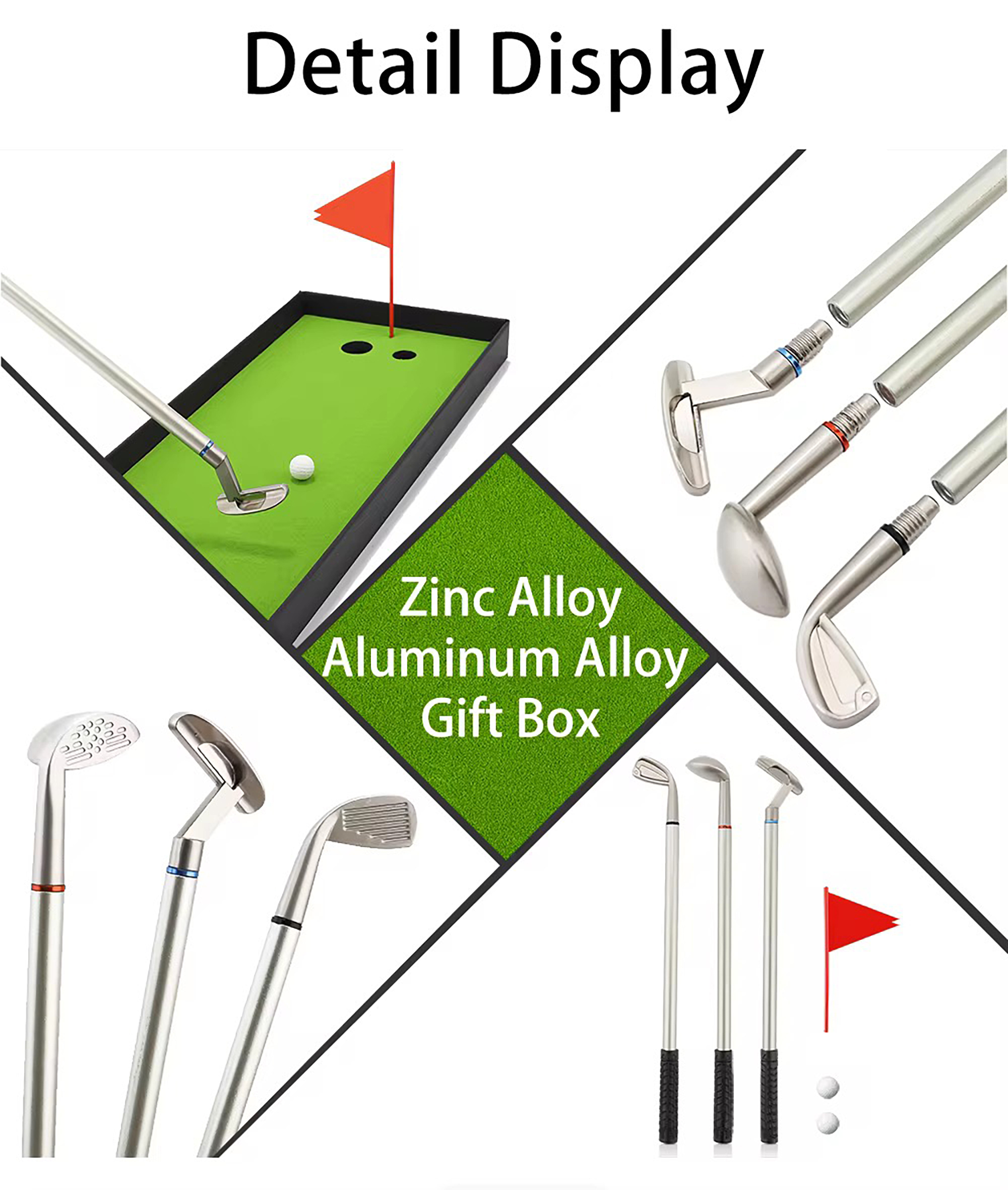 Mini Desktop Golf Ballpoint Pen Set 4