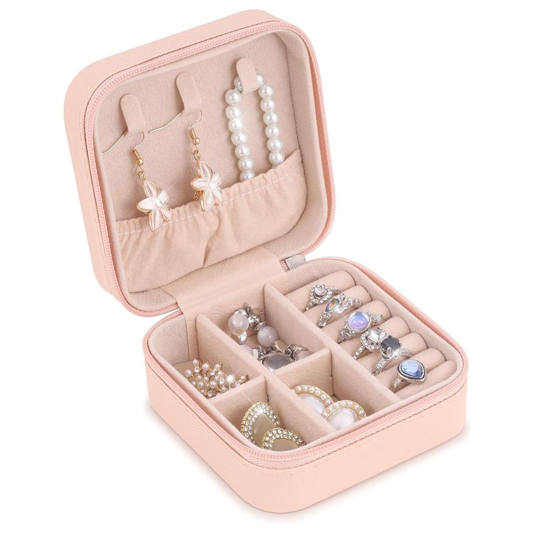 Pu Leather Small Jewelry Box Travel Portable Jewelry Case 11