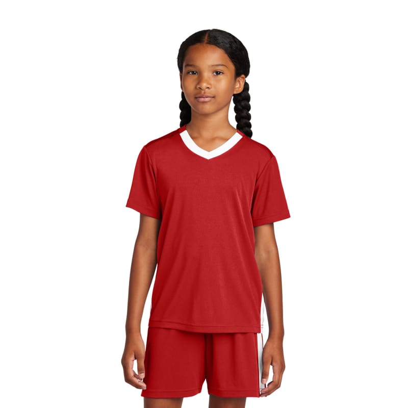 Sport-Tek Youth Competitor United V-Neck 52