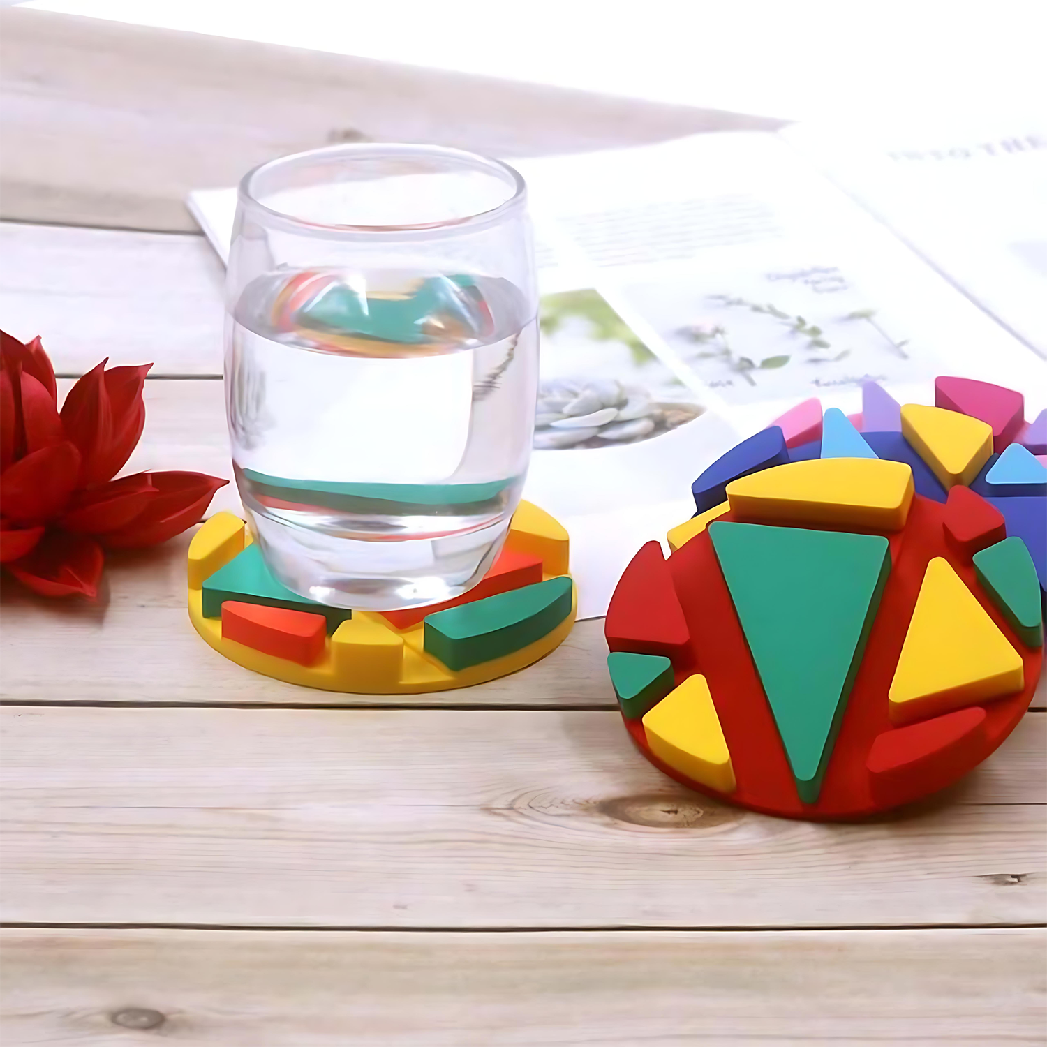 2-in-1 Rotatable Silicone Phone Stand & Drink Coaster 8