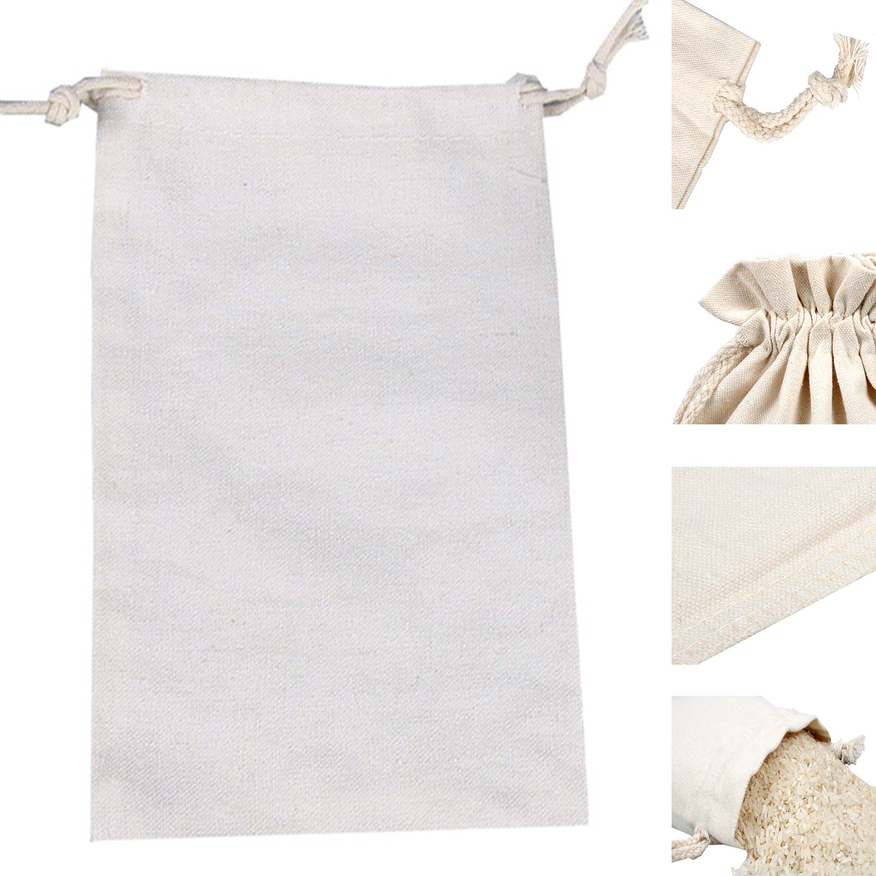 Flat-mouth Canvas Drawstring Bag 1