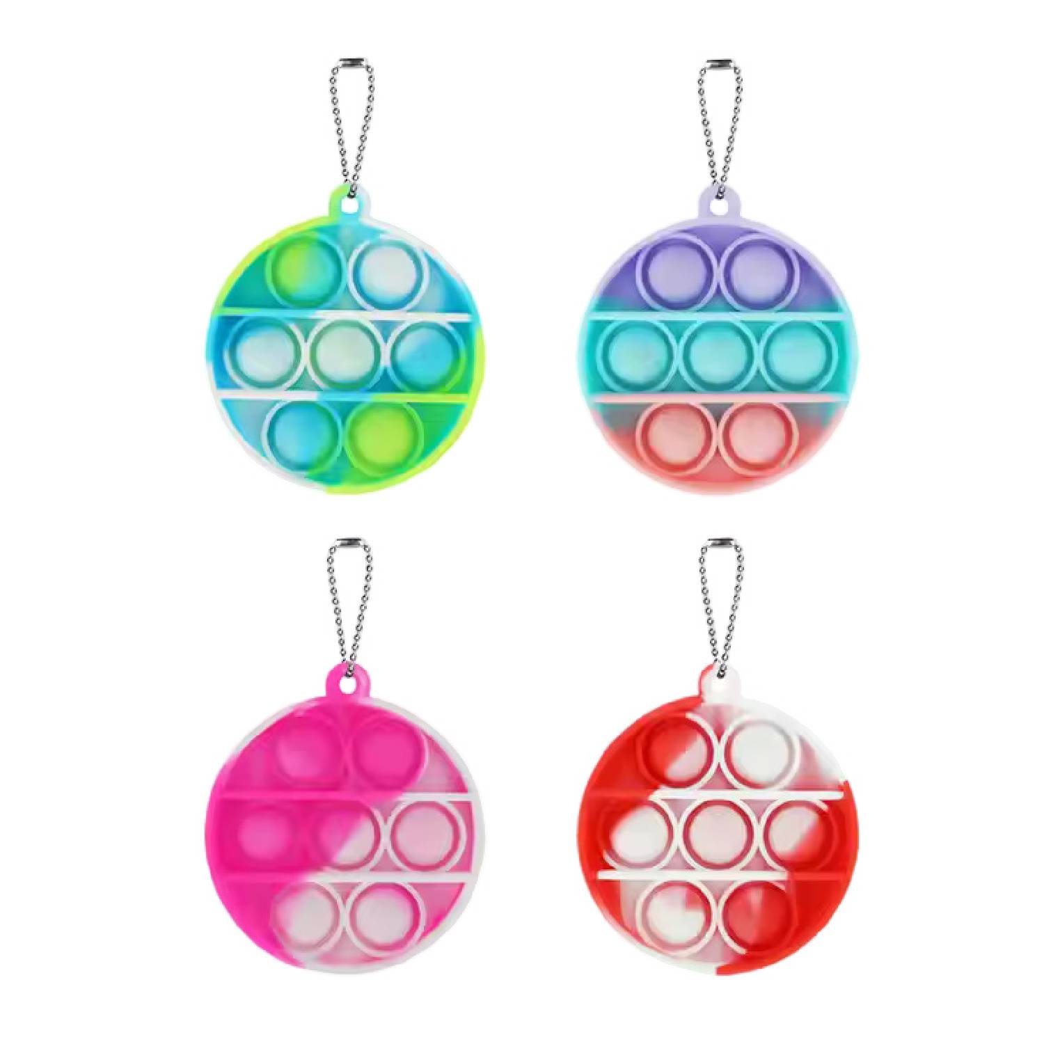 Silicone Push Pop Fidget Keychain 1