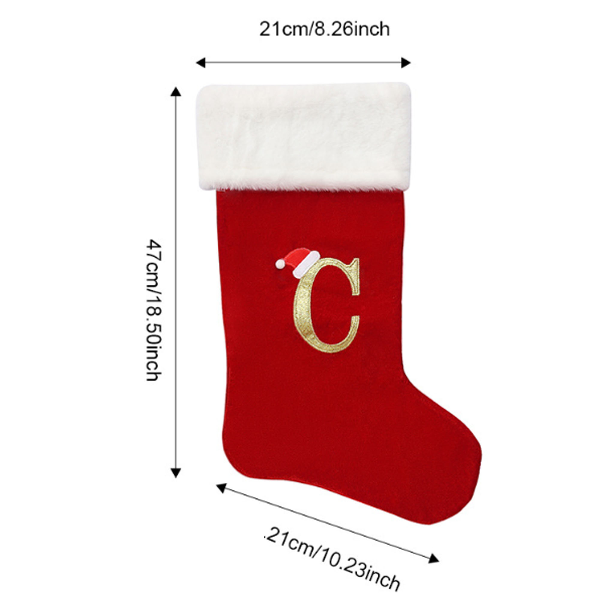 Premium Red Christmas Stockings with Personalized Letters 3