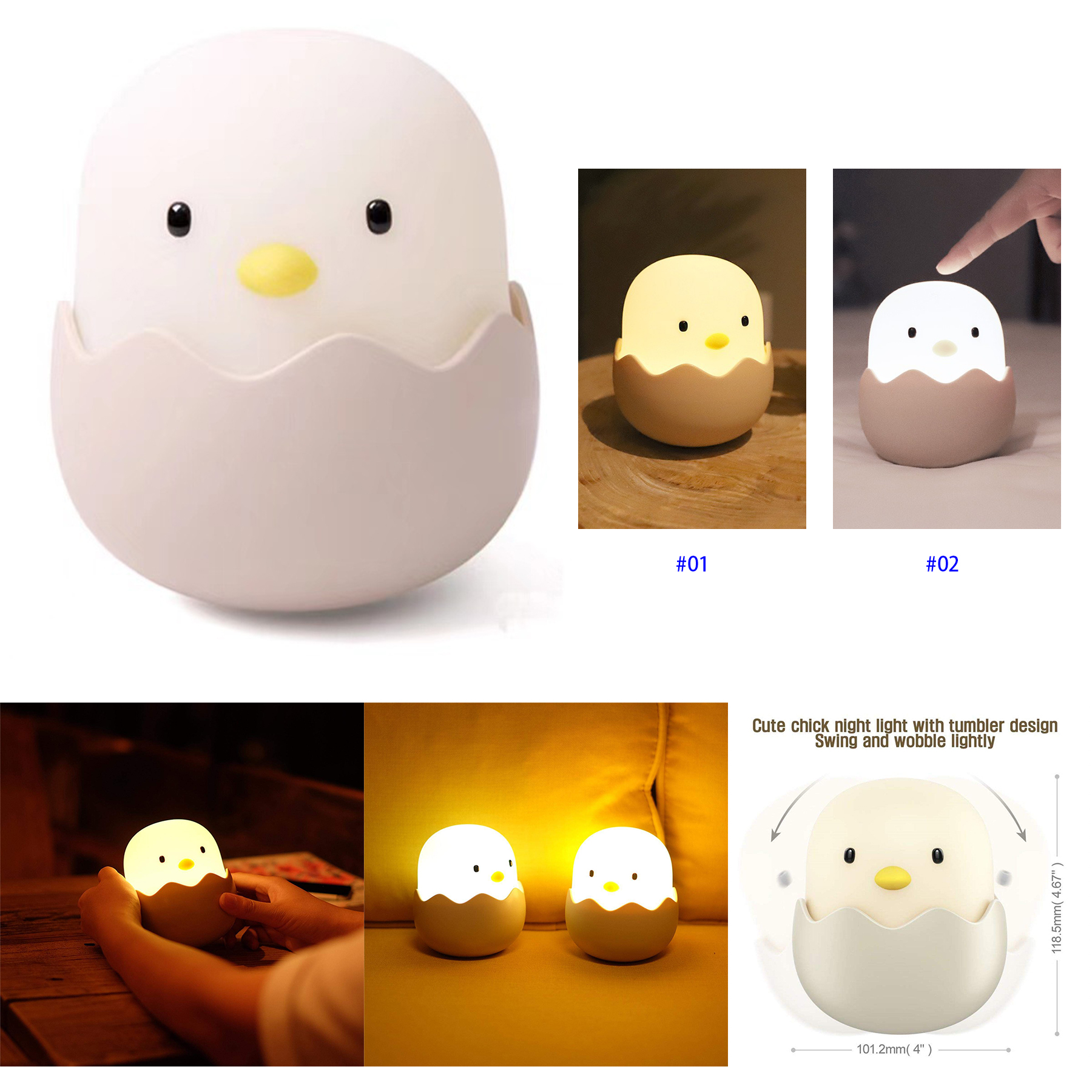 Led Night Light Egg Chick Shape Night Lamp 2