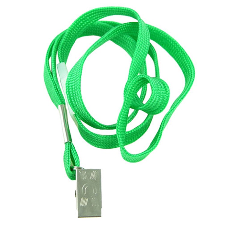 3/8" x 36" Flat Nylon Breakaway Lanyard with Bulldog Clip 2