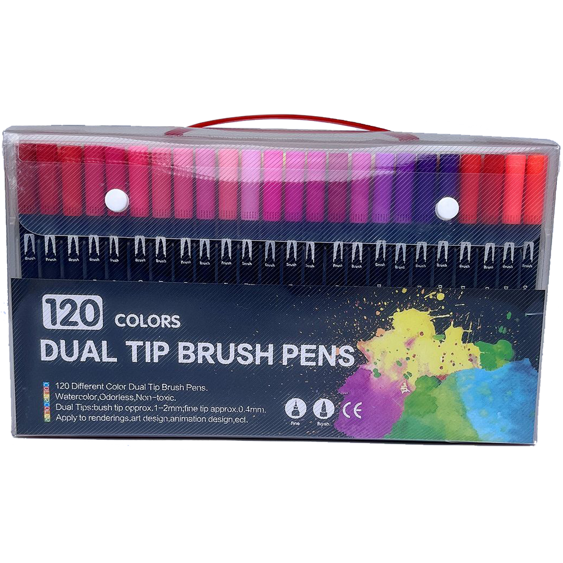 Plastic Double ended marker soft head watercolor pen set 3
