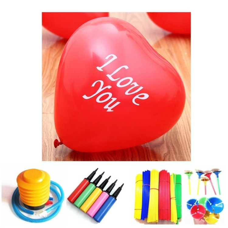 12" Heart Shaped Balloon Set 2