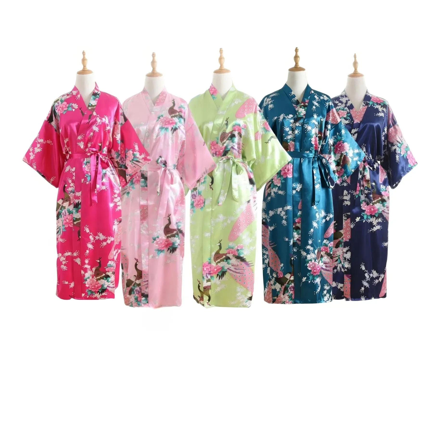 Summer Imitation Silk Bathrobe 3