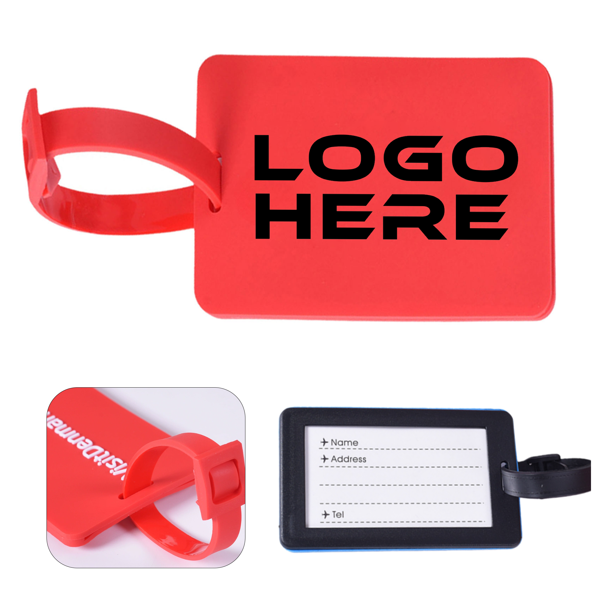 Custom logo PVC soft rubber integrated luggage tag 1