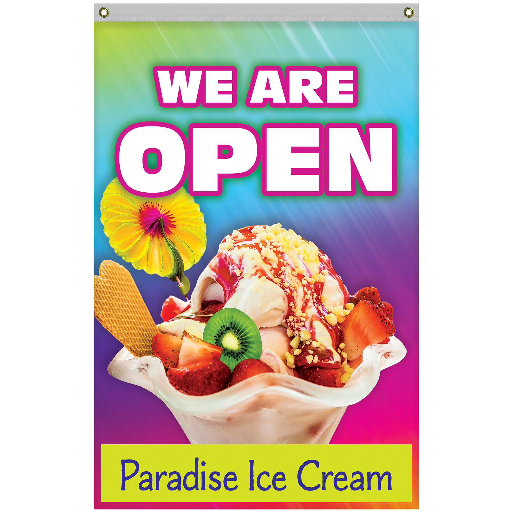 4' x 6' Double Sided Knitted Polyester Vertical Banners 9