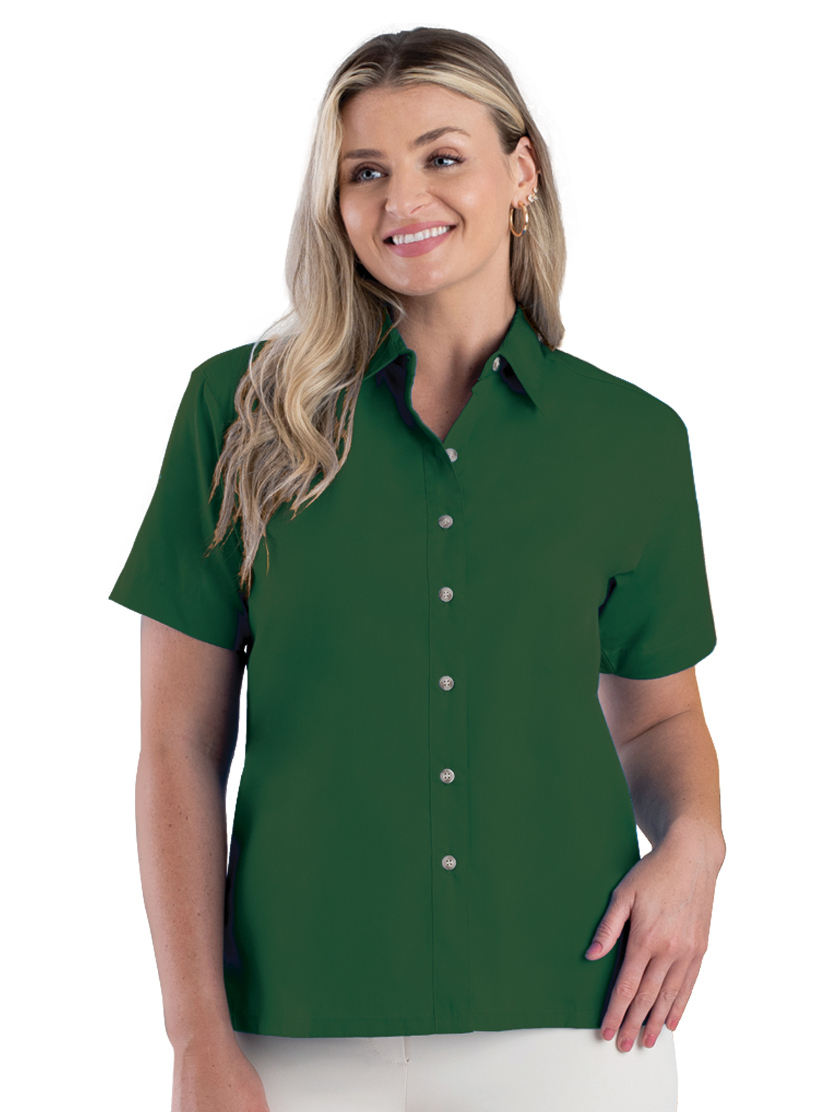 Blue Generation - Women's Pocketless Short Sleeve Superblend Poplin Shirt 39