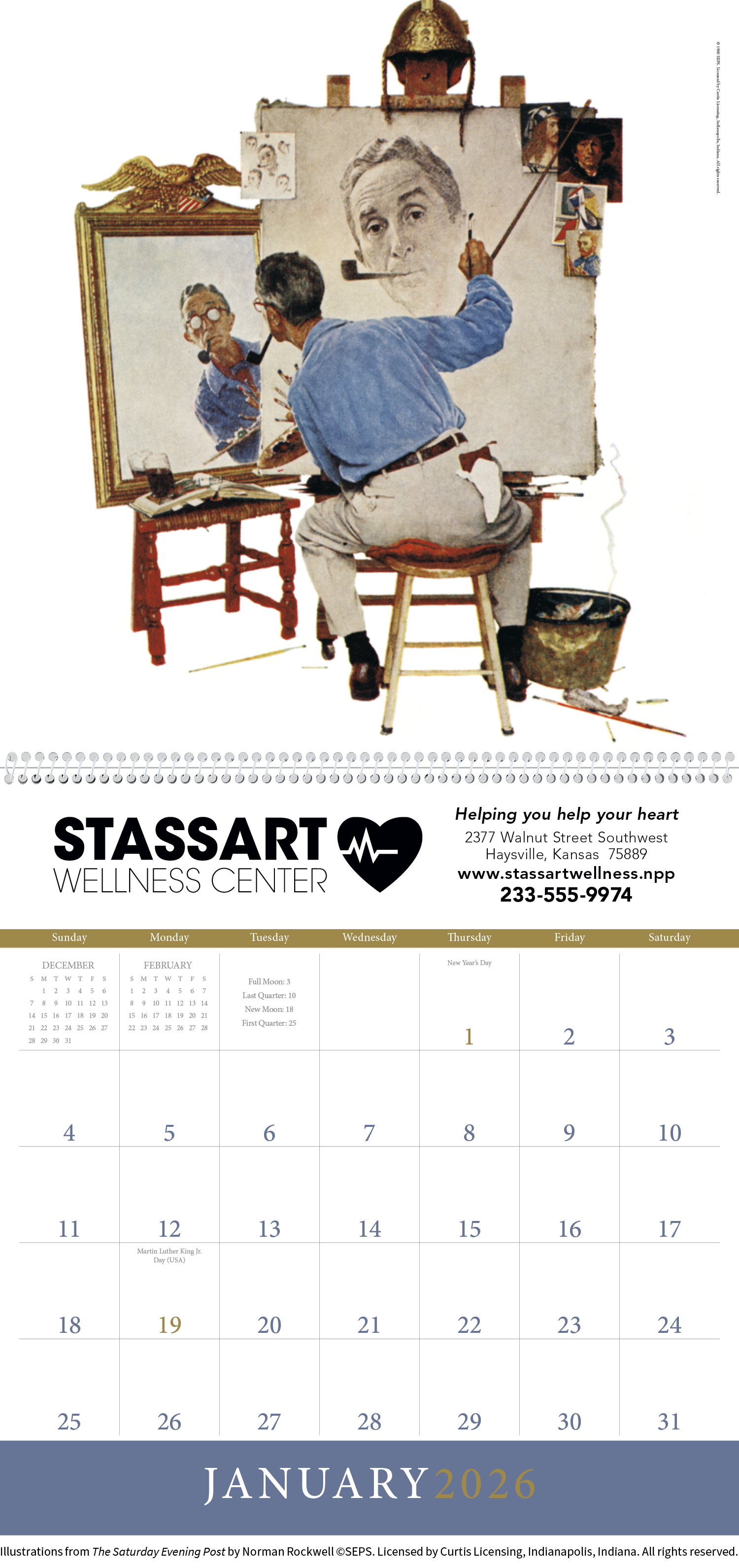 Triumph® Calendars The Saturday Evening Post Illustrations by Norman Rockwell Calendar 12