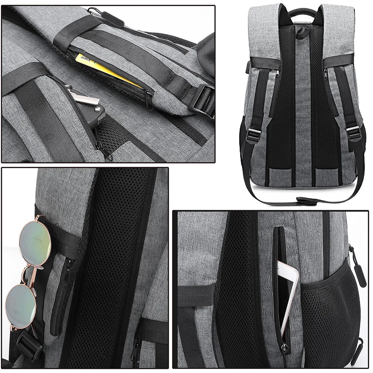 Business Anti Theft Travel Backpack With USB Charging Port 5