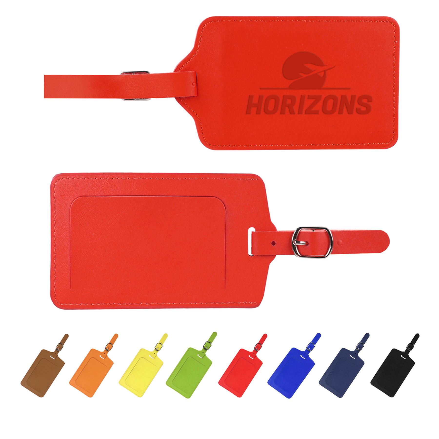 Flip Open PU Leather Luggage Tag 5