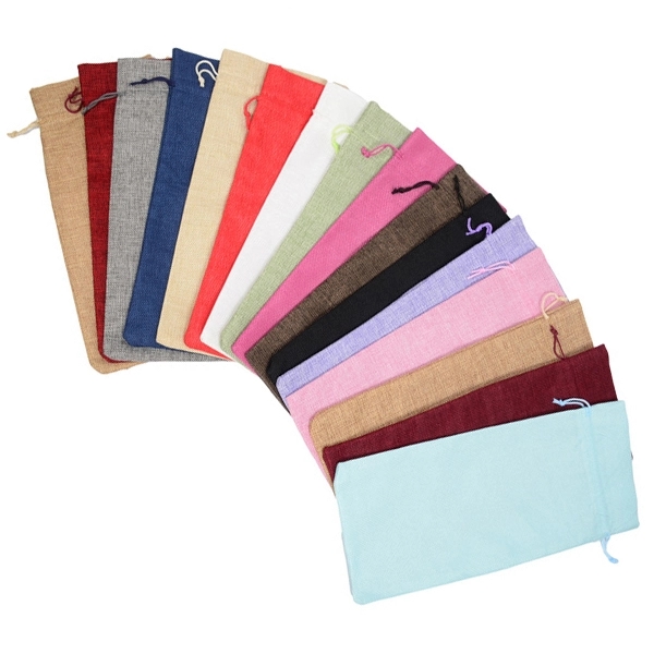 Jute Wine Bottle Bags Drawstring Pouch 8