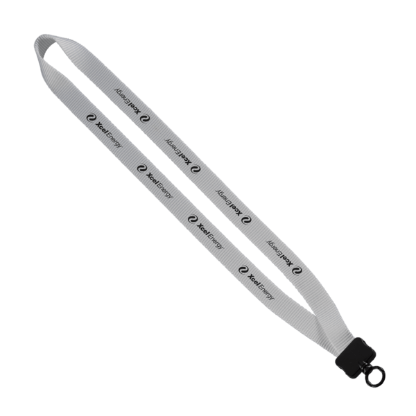 3/4" Smooth Nylon Lanyard with Plastic Clamshell & O-Ring 15
