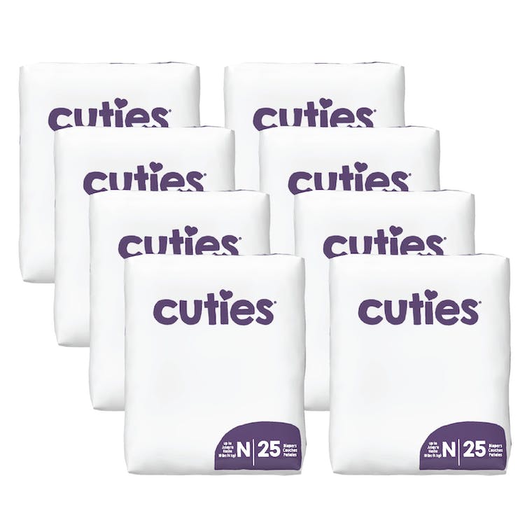 Cuties Diapers - Size 0 Newborn Up to 10 lb 200 Diapers 2
