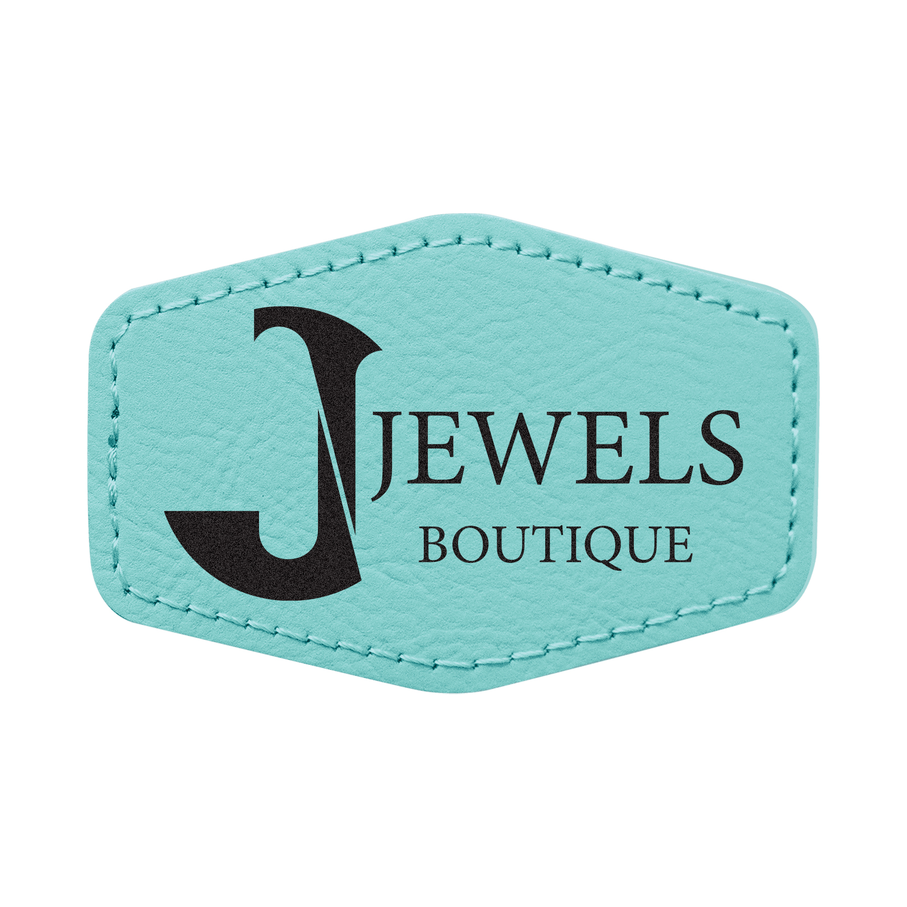 3" x 2" Leatherette Hexagon Patch with Adhesive 20