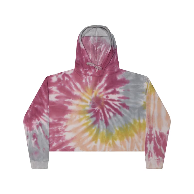 Tie-Dye Ladies' Cropped Hooded Sweatshirt 8