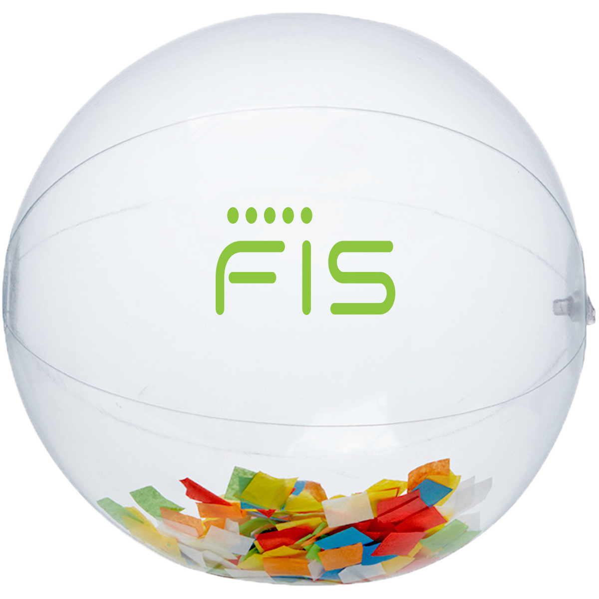 16" Multi Color Confetti Filled Round Clear Beach Ball 4
