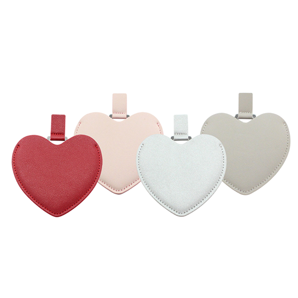 Portable stainless steel heart makeup mirror 10