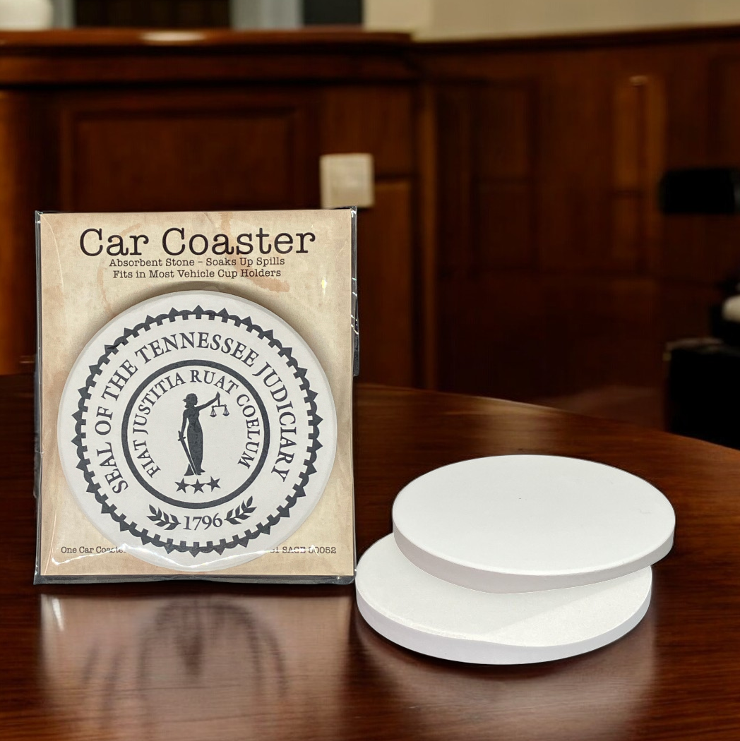 Semi-Gloss White Coated Ceramic Car Coaster in Individual Retail Packaging 1
