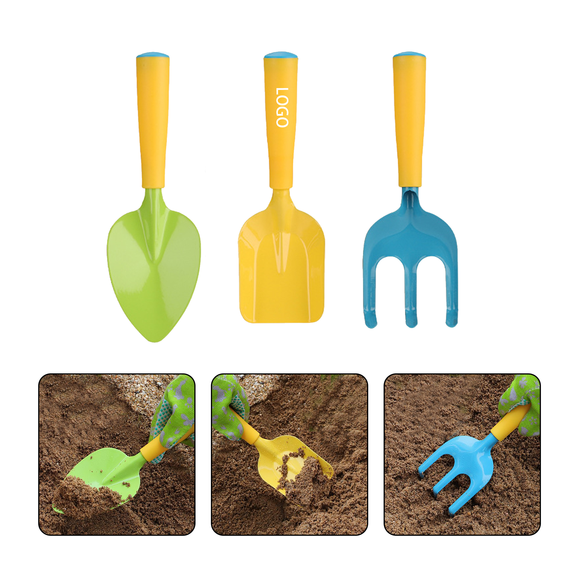 MOQ:20pcs 3pcs Kid Garden Tools Set 1