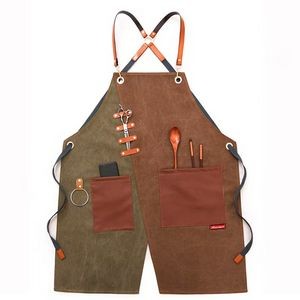 Canvas Adjustable Work Apron with Large Pockets 10