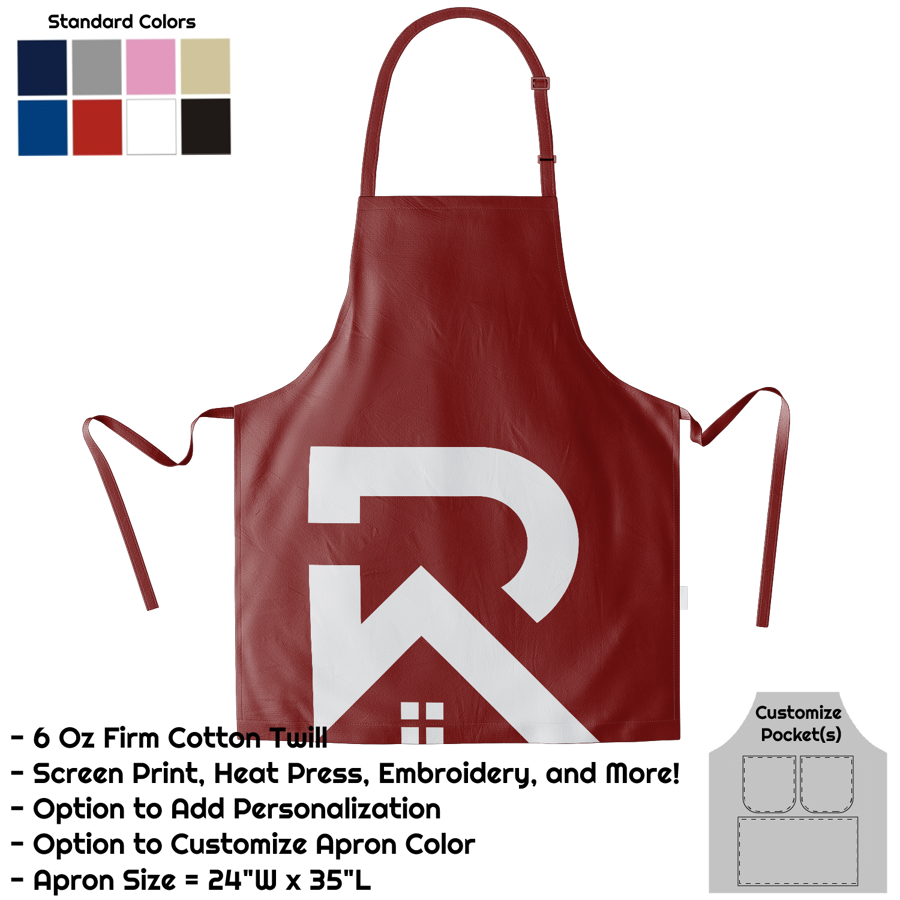 Cotton Twill Bib Apron - 24"W X 35"L