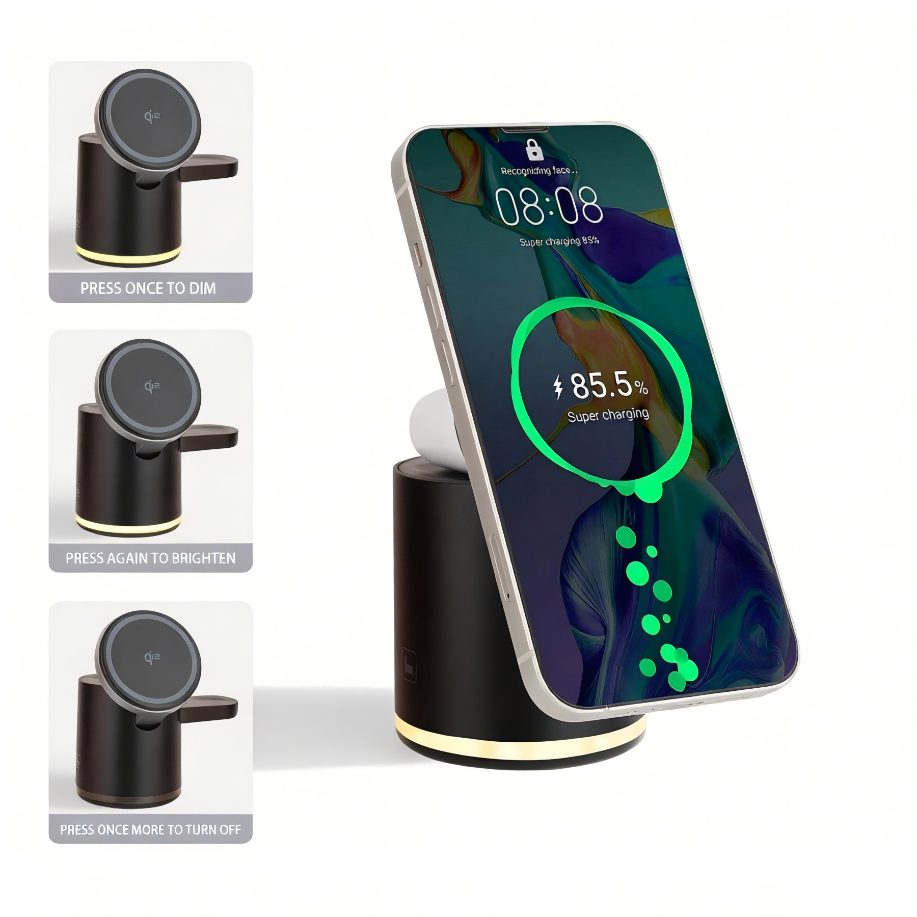 Magnetic 4-In-1 Cylinder Wireless Charging Station 7