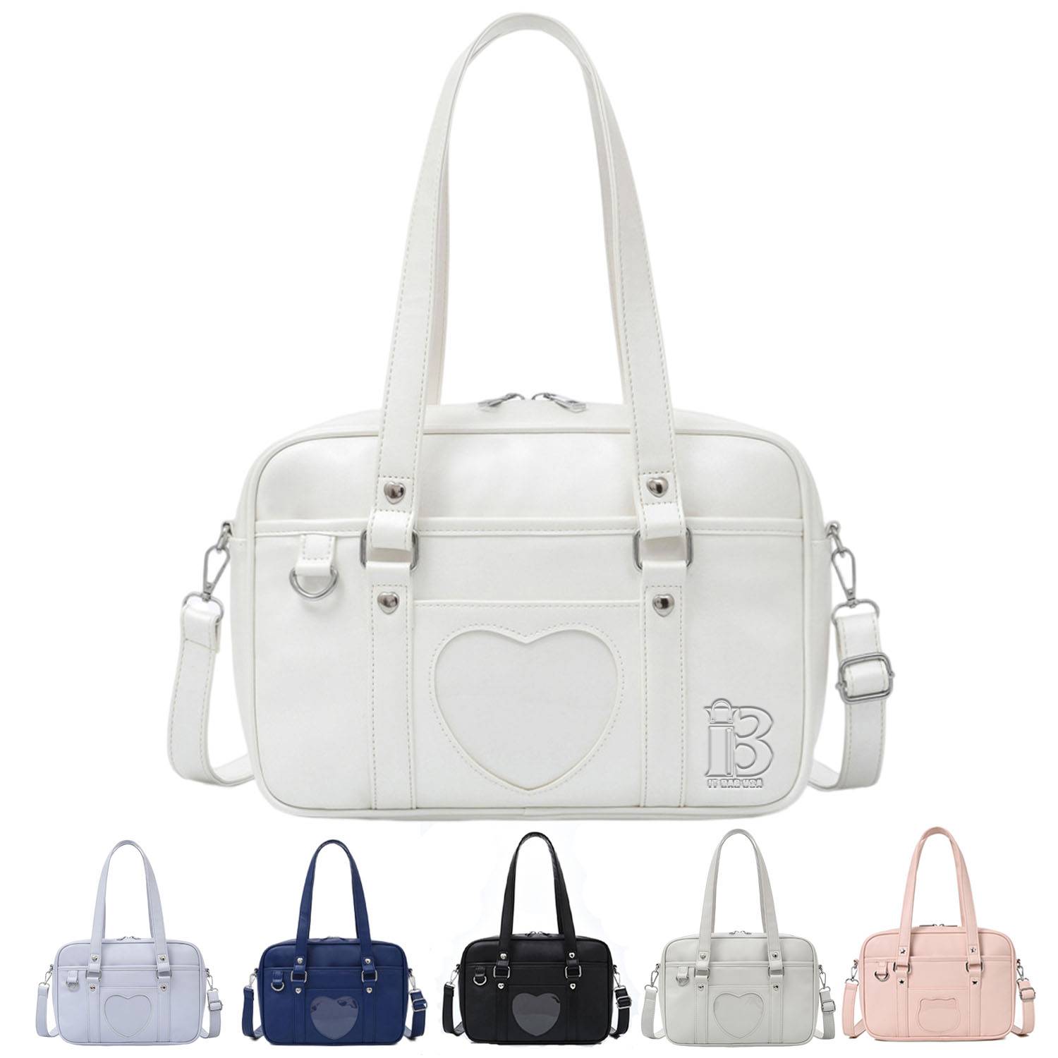 Cute square PU Leather Handbag Tote Bag, custom tote bag with logo imprint 2