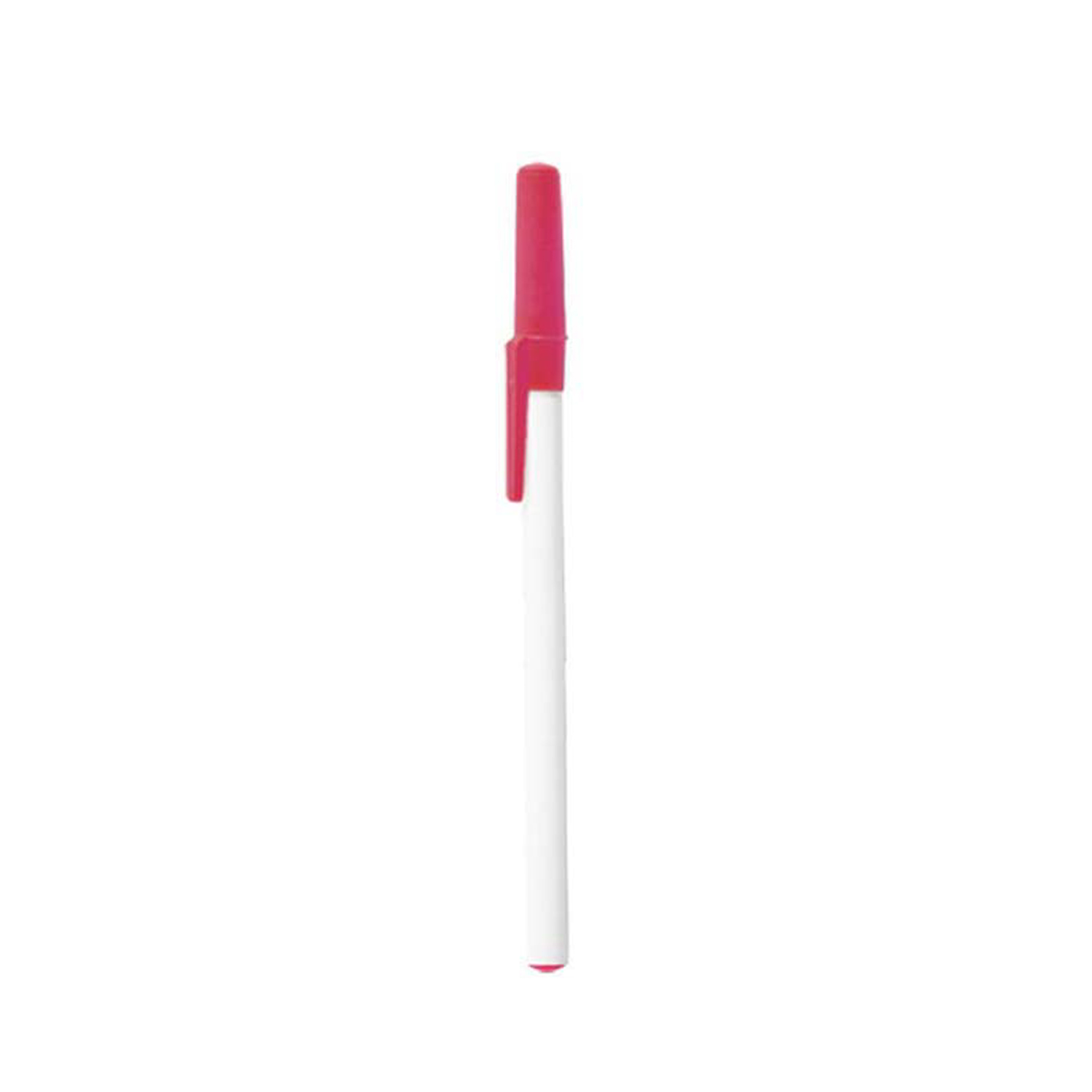 White Plastic Barrel Stick Pen 8