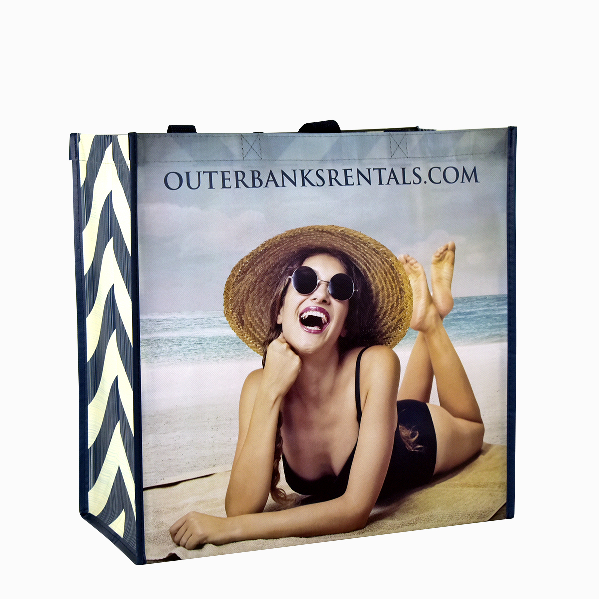 Custom Full-Color Laminated Woven Promotional Tote Bag 15.5"x15.5"x8" 2