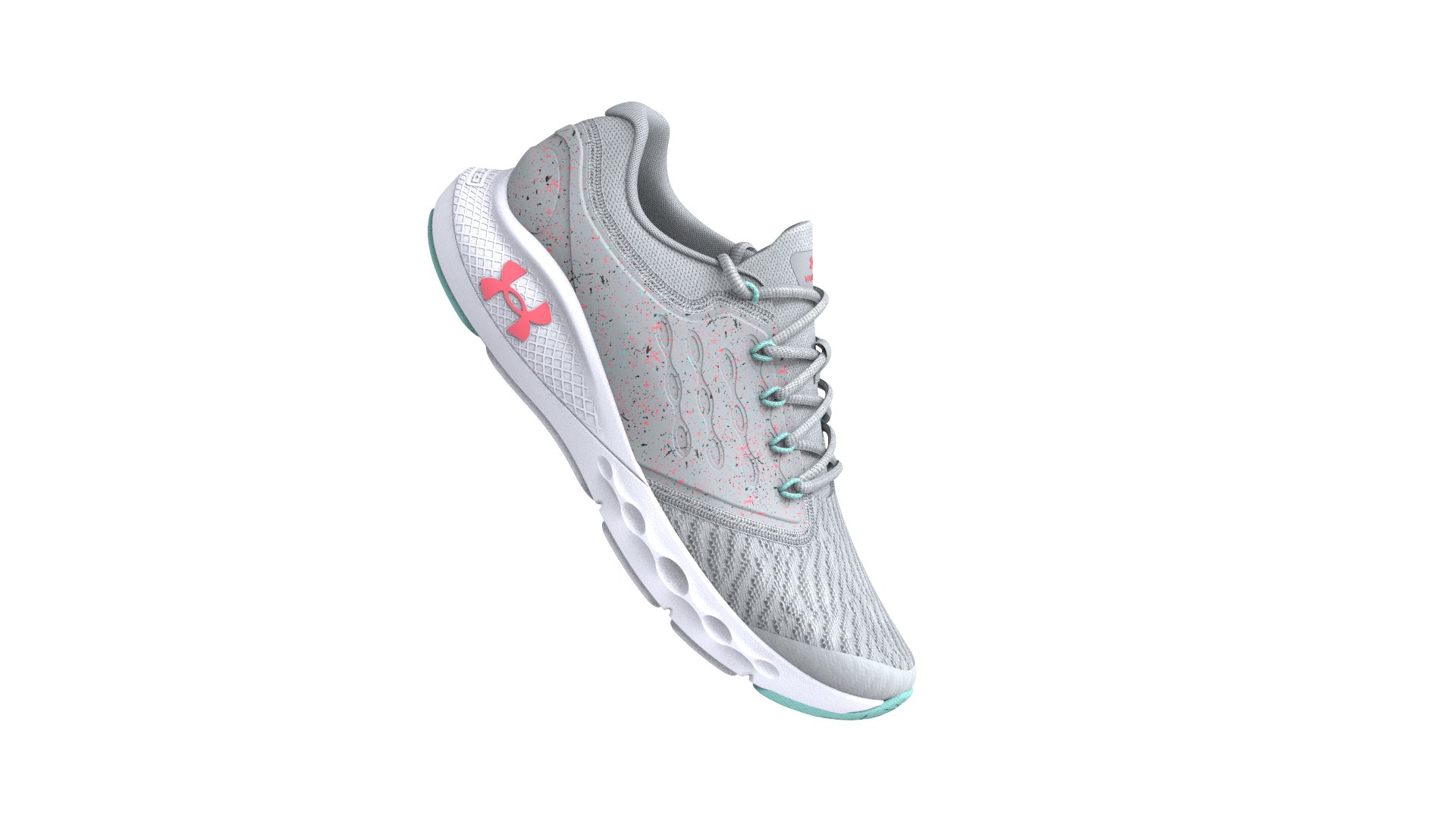 Girls' Grade School UA Charged Vantage Paint Splatter Running Shoes 2