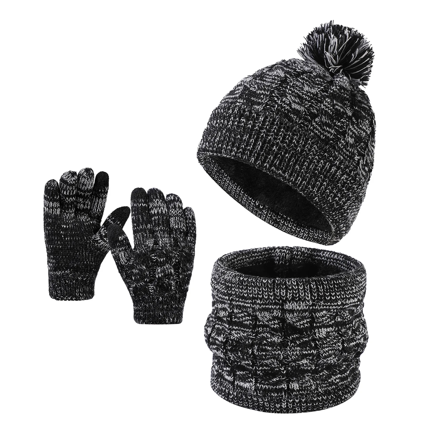Acrylic Children's Knitted Hat Three Piece Set 5