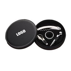 4 In 1 Wine Opener With Corkscrew Blade And PU Leather Case 4