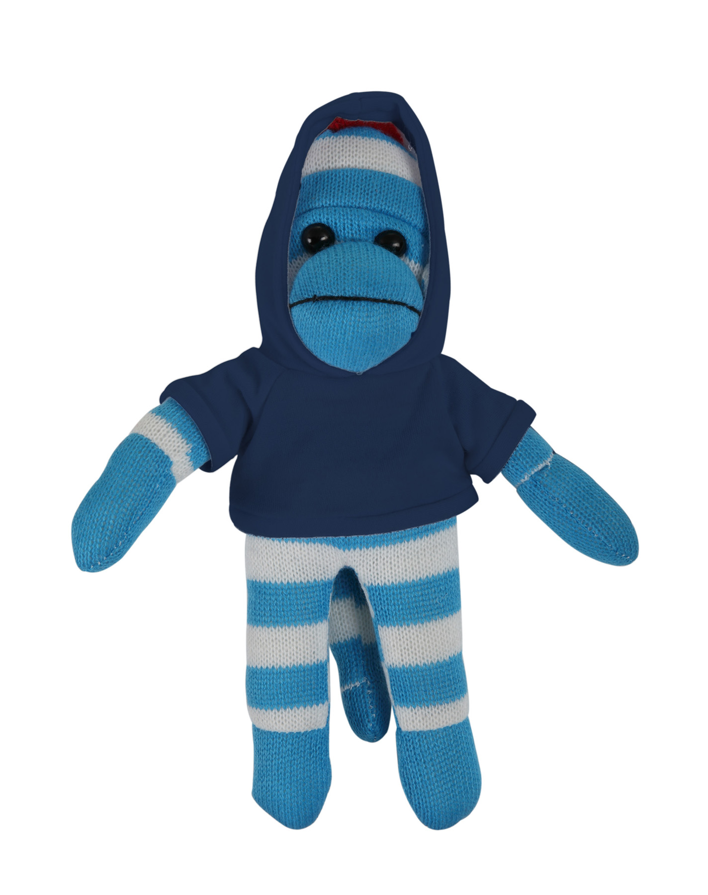 soft plush Blue Sock Monkey with hoodie 6