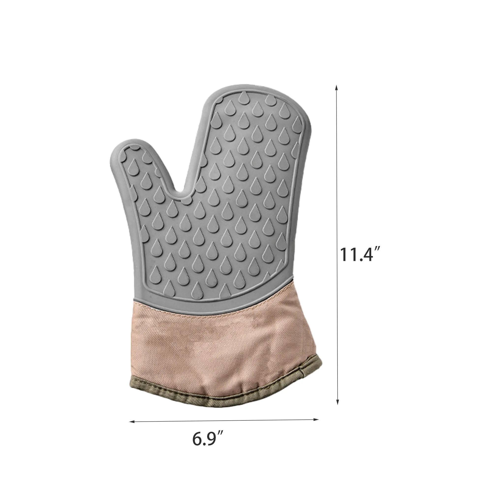 Grey Silicone Oven Mitt 6