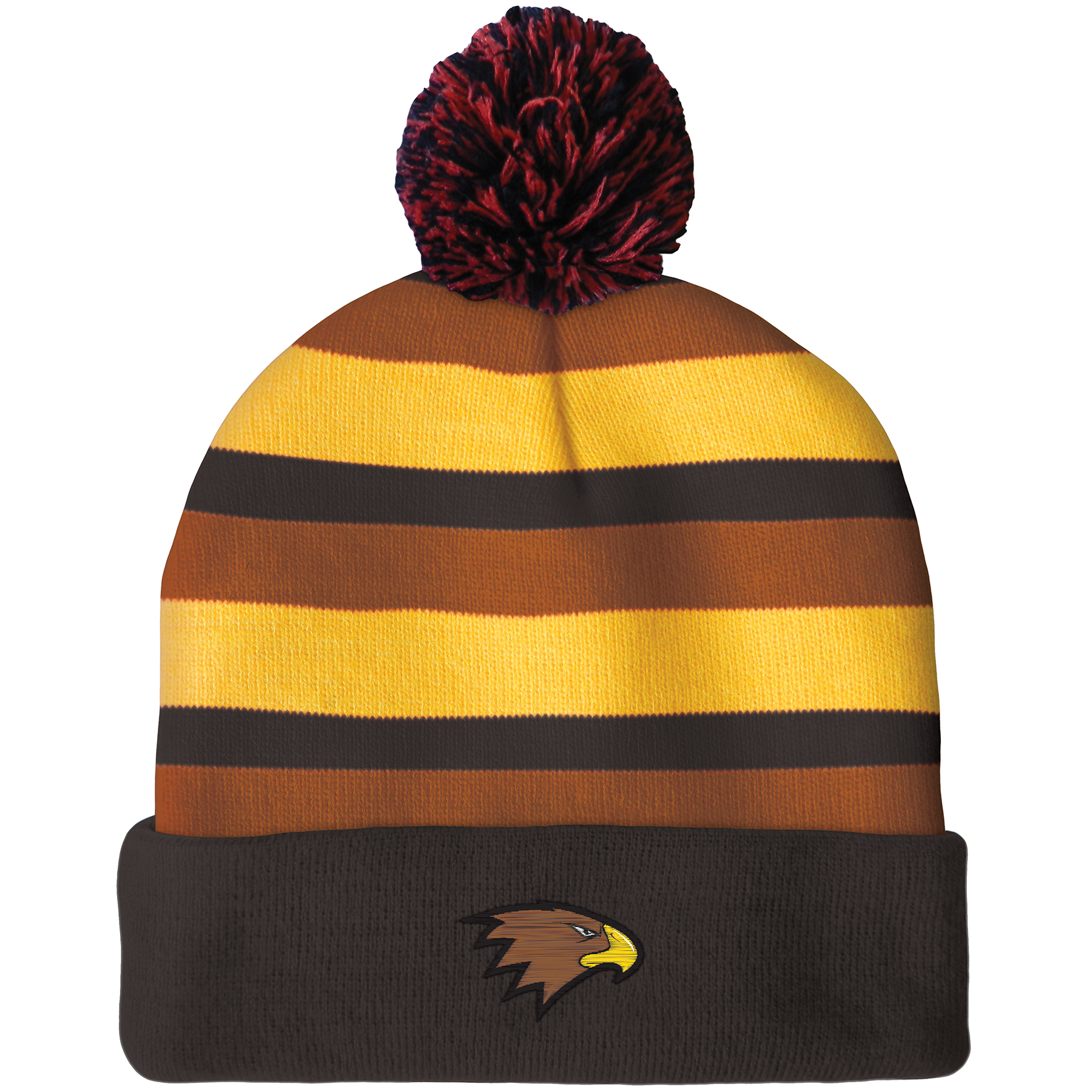 Knit Beanie with Pom and Cuff (Embroidery Logo) 12