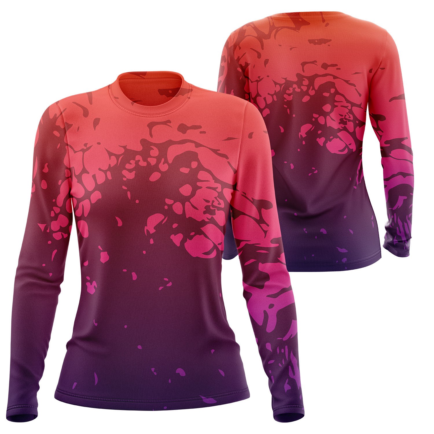 Women's 180 GSM Cotton Feel Jersey Knitted Sublimation Long Sleeve T-shirt 1