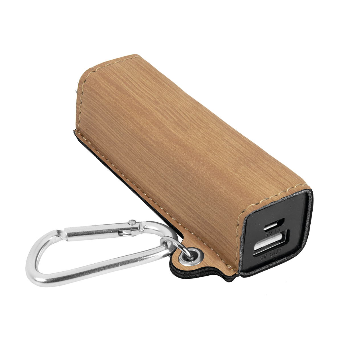 Bamboo Leatherette 2200mAh Power Bank w/USB Cord 2