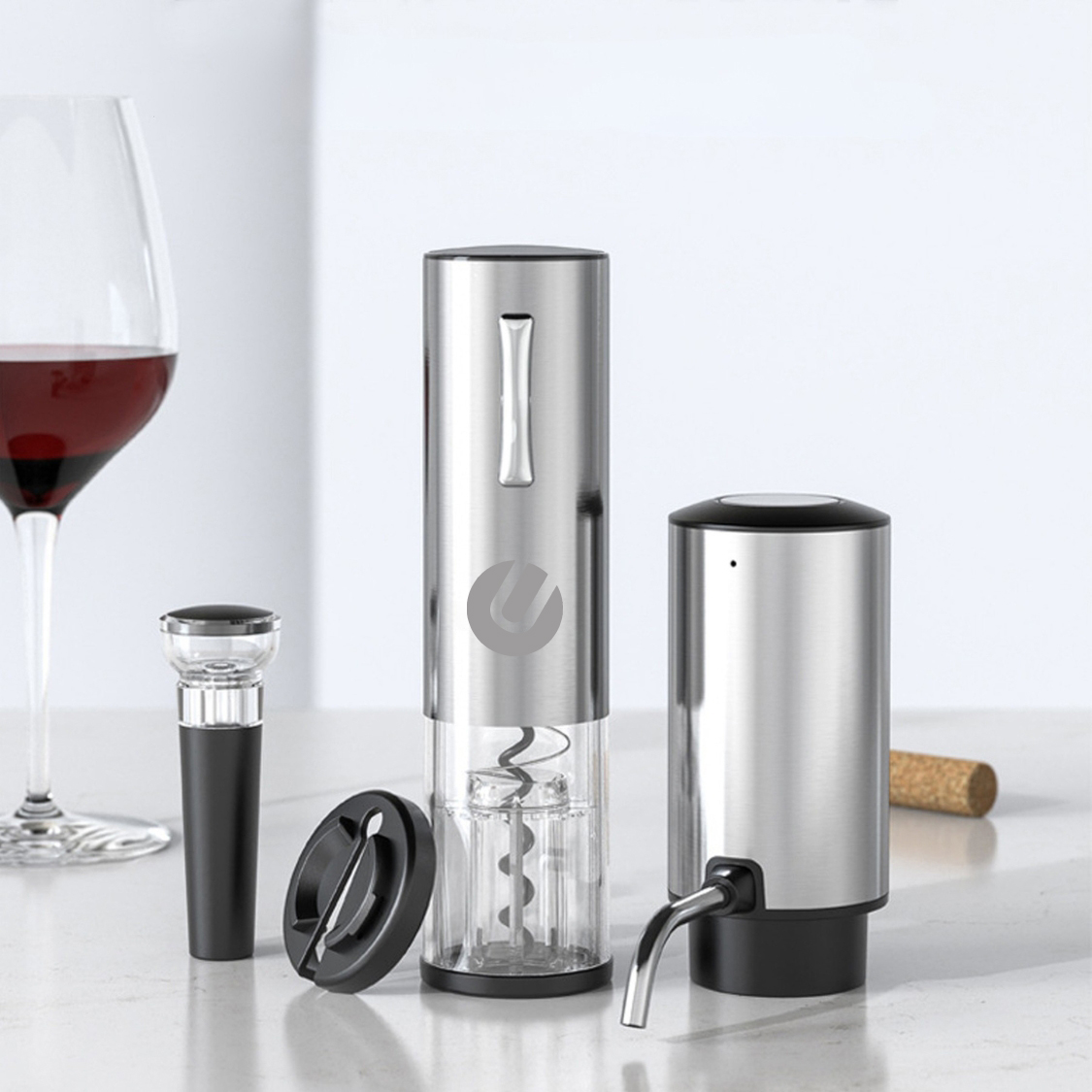 WineVault Automatic Opener, Aerator, Pourer & Preserver Set 4